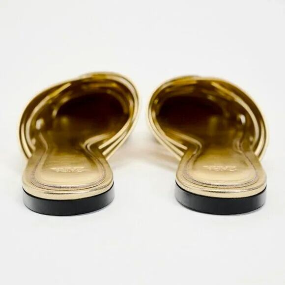 BOTTEGA INSPIRED!!! RARE! ZARA Metallic Slip-Ons NWT - Picture 12 of 13
